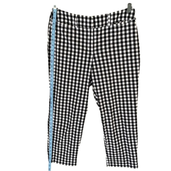 ANN TAYLOR Factory Ankle Crop Pants, Gingham Check, Black/White, Women's… - Picture 11 of 15